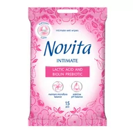 Chusteczki do higieny intymnej - Novita Chust.do Higieny Intymnej Z Biotyną 15 szt - miniaturka - grafika 1