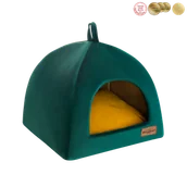 Legowiska dla psów - RECOBED budka dla psa Welurowe zielona M 50x50cm - miniaturka - grafika 1