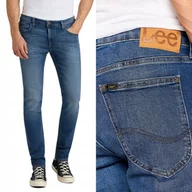 Spodnie męskie - Lee LUKE SLIM Fresh DżINS mocno zwężane ciemne spodnie jeansowe W27 L32 - miniaturka - grafika 1