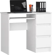 Biurka - Elior Białe nowoczesne biurko z szufladami - Miren 4X - miniaturka - grafika 1