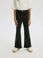 Spodnie i spodenki dla dziewczynek - Reserved - Jeansy Extra Bootcut - czarny - miniaturka - grafika 1