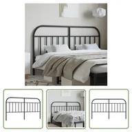 Inne meble do sypialni - The Living Store Metalowe wezgłowie - czarne - 180 cm - Wezgłowie - miniaturka - grafika 1