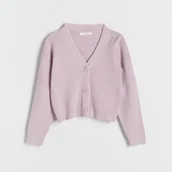 Swetry dla dziewczynek - Reserved - Kardigan z wiskozą - Fioletowy - miniaturka - grafika 1