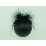Bombki - Bombka szklana z piórkami czarna 8 cm - miniaturka - grafika 1