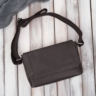 Torebka damska mała listonoszka skórzana na ramię brązowa Paolo Peruzzi E-35-BR - Torebki damskie - miniaturka - grafika 1