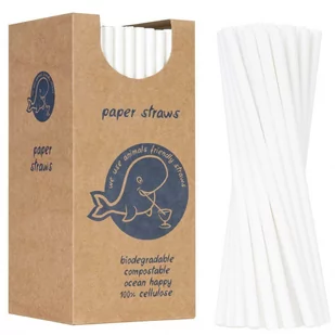 GSG słomki papierowe BIO ekologiczne PAPER STRAWS grube 8/205mm białe 160 sztuk 1009894 1009894 - Naczynia i sztućce jednorazowe - miniaturka - grafika 1