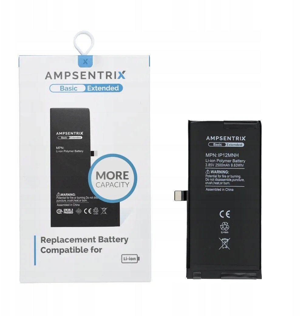 AmpSentrix Basic bateria do iPhone 12 Mini zwiększona pojemność