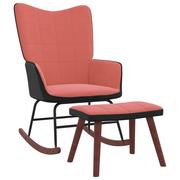Fotele - vidaXL Fotel bujany z podnóżkiem różowy aksamit i PVC 327890 - miniaturka - grafika 1