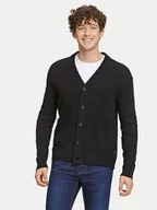 Swetry męskie - Lindbergh Kardigan 30-800223 Czarny Comfort Fit - miniaturka - grafika 1