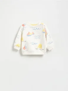 Reserved - Bawełniana bluza z nadrukiem - kremowy - Bluzki dla niemowląt - miniaturka - grafika 1