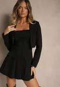 Komplety damskie - Czarny Komplet Sukienka z Gumką i Krótka Marynarka Sepenillea - miniaturka - grafika 1