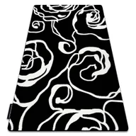 Dywany - Dywan HAMPTON Rosa róża, kwiaty czarny 160x220 cm - miniaturka - grafika 1