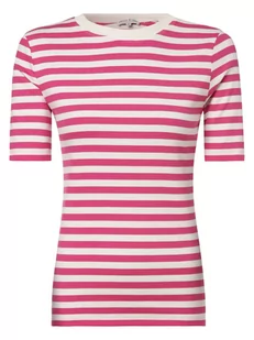 Marie Lund - T-shirt damski, biały|wyrazisty róż - Koszulki i topy damskie - miniaturka - grafika 1