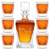 Karafki - Karafka do whisky pyramid z 6 szklankami capitol i grawerem - miniaturka - grafika 1