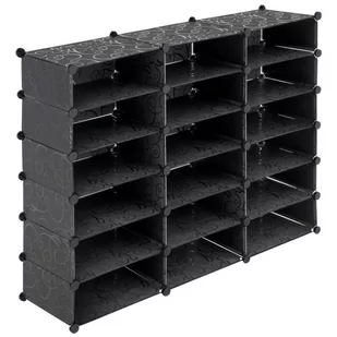 Czarny regał na buty - system wtyczek - Szafki na buty - miniaturka - grafika 1