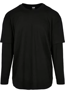 Urban Classics Koszulka męska Oversized Shaped Double Layer Ls Tee T-Shirt, czarny/czarny, L - Koszulki męskie - miniaturka - grafika 1