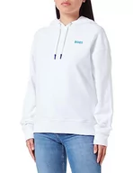 Bluzy damskie - BOSS C_ecaisy_Print bluza damska, White100, M - miniaturka - grafika 1