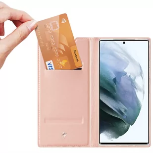 Dux Ducis Skin Pro kabura etui pokrowiec z klapką Samsung Galaxy S22 Ultra różowy - Etui i futerały do telefonów - miniaturka - grafika 2