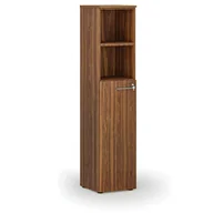Szafy biurowe - Szafa biurowa kombinowana PRIMO WOOD, drzwi na 3 poziomach, 1781 x 400 x 420 mm, orzech - miniaturka - grafika 1
