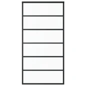 Dekoratorstwo - vidaXL Drzwi przesuwne, szkło ESG i aluminium, 102x205 cm, czarne - miniaturka - grafika 1