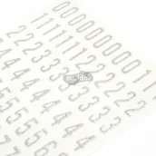 Pasmanteria - Naklejki brokatowe Litery Cyfry Srebrne - miniaturka - grafika 1