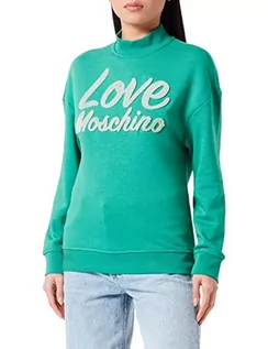 Bluzy damskie - Love Moschino Bluza damska, zielona, 44, Zielony, 44 - grafika 1