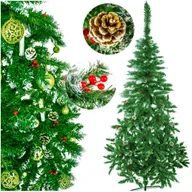 Choinki - Ośnieżona choinka sztuczna jodła elegancka ↕180 cm + stojak + szyszki + jarzębina - miniaturka - grafika 1