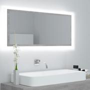 Lustra - vidaXL Lustro łazienkowe z LED, szarość betonu, 100x8,5x37 cm, płyta - miniaturka - grafika 1