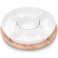 Tace i patery - Taca Obrotowa Z Miseczkami Białe Przystawki Drewno Duka - miniaturka - grafika 1