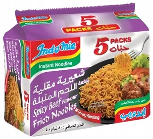 Makaron Instant Mi Goreng Rendang Spicy Beef, pikantny 5 x 80g - Indomie - Kuchnie świata - miniaturka - grafika 1