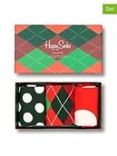 Skarpetki męskie - Happy Socks 3-częściowy zestaw prezentowy w kolorze czarno-czerwonym - miniaturka - grafika 1