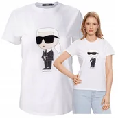 Koszulki i topy damskie - karl lagerfeld koszulka damska biała tshirt premium bawelniana classic r.S - miniaturka - grafika 1