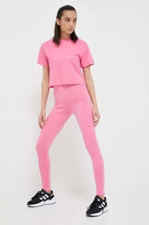 Spodnie damskie - Guess spodnie dresowe kolor różowy gładkie - grafika 1