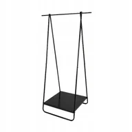 Wieszaki i stojaki - Loft II Garderoba Stojąca Drążek Czerń 140x52x47CM - miniaturka - grafika 1