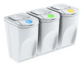 Kosze na śmieci - M.A.T Group zestaw koszy do segregacji śmieci 3 x 35 l - miniaturka - grafika 1