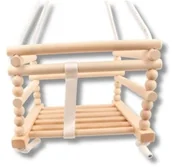 Huśtawki - Huśtawka drewniana naturalna - miniaturka - grafika 1