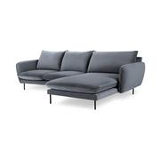 Narożniki - Szara narożna aksamitna sofa prawostronna Cosmopolitan Design Vienna - miniaturka - grafika 1