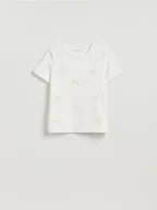 Koszulki i topy damskie - Reserved - T-shirt z kokardkami - biały - miniaturka - grafika 1