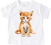 Koszulki dla dziewczynek - Dziecięca koszulka z kotem - kotek88 - miniaturka - grafika 1