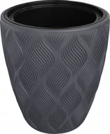 Donice - Doniczka Ryflowana Flow 3D + wkład 30 ANTRACYT-32H - miniaturka - grafika 1