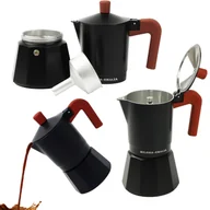 Zaparzacze i kawiarki - Kawiarka zaparzacz do kawy 3 filiżanki 150ml ALUMINIOWA DZBANEK CZARNY - miniaturka - grafika 1