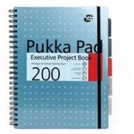 Szkolne artykuły papiernicze - Pukka Pad Kołobrulion A4 200 kartek w kratkę Executive Project Book Metallic niebieski PADS - miniaturka - grafika 1