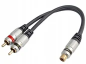 Adaptery i przejściówki - Adapter 2x wtyk cinch -1x gniazdo cinch na przewod - miniaturka - grafika 1