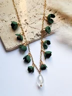 Naszyjniki - Naszyjnik zielone kwiaty - miniaturka - grafika 1