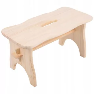 Ryczka beżowa drewniana mały taboret 39x18x21 cm - Taborety i hokery Ryczka beżowa drewniana mały taboret 39x18x21 cm - Taborety i hokery - miniaturka - grafika 1