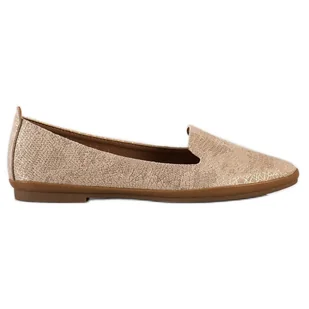 Sergio Leone Beżowe Lordsy Snake Print beżowy - Mokasyny damskie - miniaturka - grafika 1