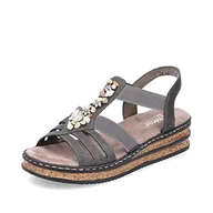 Moda i Uroda OUTLET - Rieker Damskie klapki 62949, wsuwane damskie, Beżowy 45, 39 EU Schmal - miniaturka - grafika 1