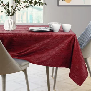 Obrus Vesta Bordowy Tłoczony Nowoczesny 110x180 owal AmeliaHome - TCLOTH/AH/VESTA/HMD/CLARET/O110X180 - Obrusy i serwetki - miniaturka - grafika 4
