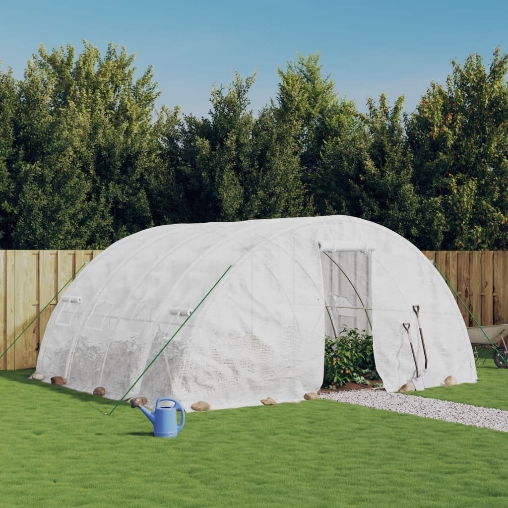 Szklarnia z ramą stalową biała 20 m² 5x4x2,3 m