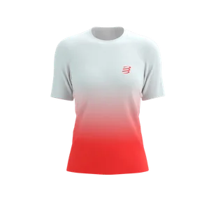 COMPRESSPORT Koszulka biegowa damska PERFORMANCE SS T-SHIRT fluo red/white - Koszulki sportowe damskie - miniaturka - grafika 1